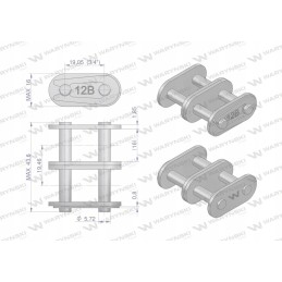 Chain lock, straight plate, z12b 2 r2 3 4 warin