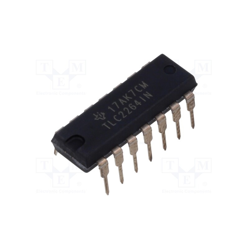 1 pcs x TEXAS INSTRUMENTS - TLC2264IN - IC: operational amplifier, 730kHz, Ch: 4, DIP14, , IB: 800pA
