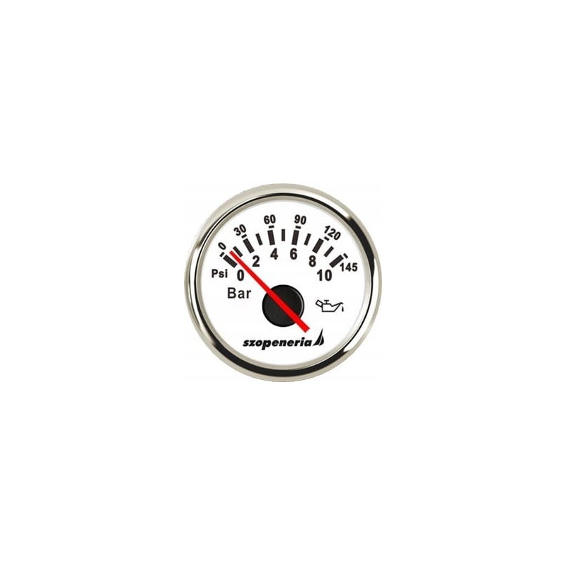 Oil pressure indicator fi 52 mm 0 10 bar white