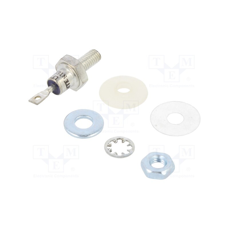 1 pcs x NTE Electronics - NTE5859 - Diode: rectifying, 400V, 1.1V, 6A, anode to stud, DO4, 10-32 NF-2A