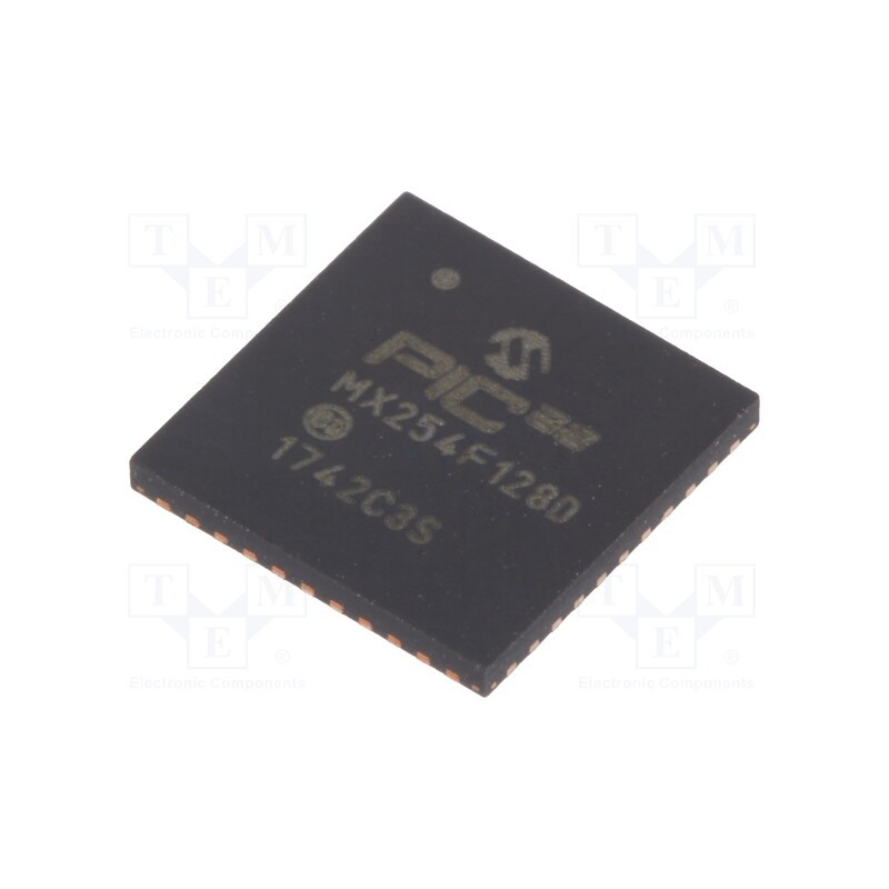 1 pcs x MICROCHIP TECHNOLOGY - PIC32MX254F128D-I/ML - IC: PIC microcontroller, 128kB, 2.3÷3.6VDC, SMD, QFN44, PIC32, 8MHz
