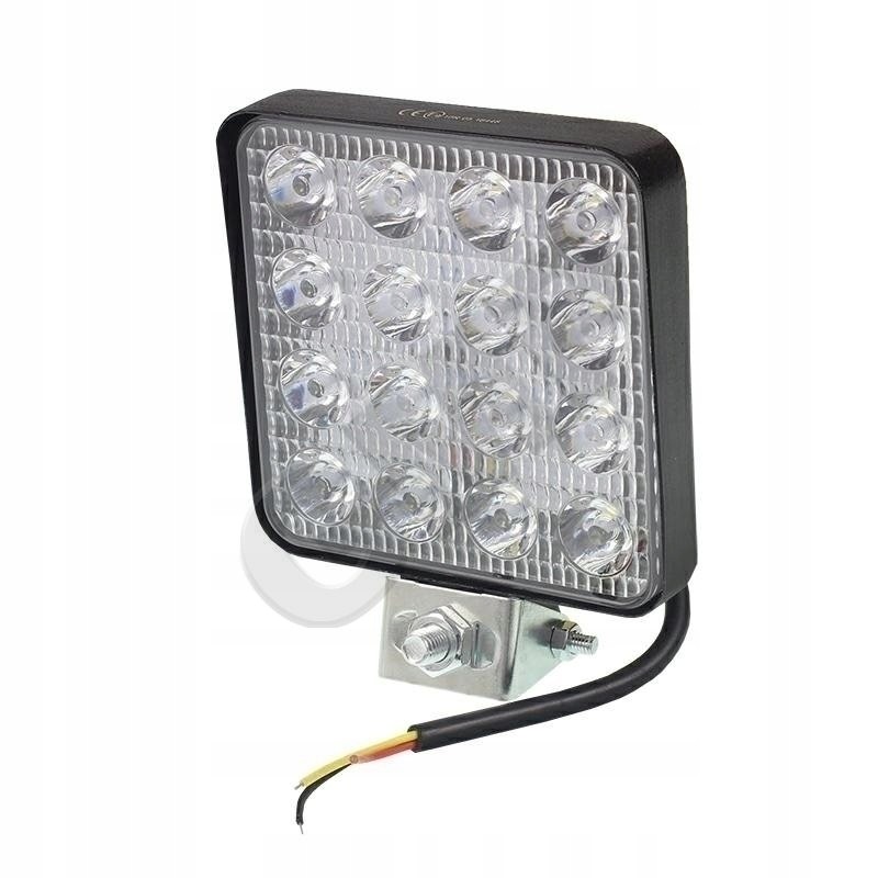 Rectangular LED work lamp 16 LEDs 12v