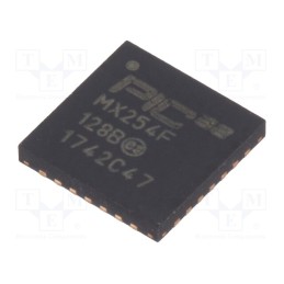 1 pcs x MICROCHIP TECHNOLOGY - PIC32MX254F128B-V/MM - IC: PIC microcontroller, 128kB, 2.3÷3.6VDC, SMD, QFN-S28, PIC32