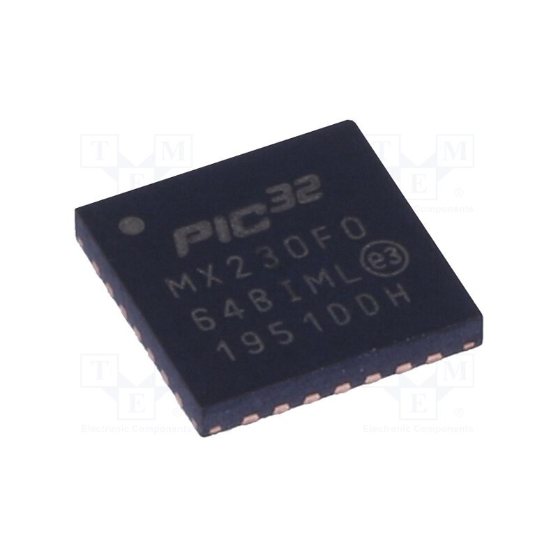 1 pcs x MICROCHIP TECHNOLOGY - PIC32MX230F064B-I/ML - IC: PIC microcontroller, 64kB, 2.3÷3.6VDC, SMD, QFN28, PIC32