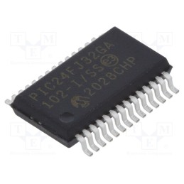 1 pcs x MICROCHIP TECHNOLOGY - PIC24FJ32GA102-I/SS - IC: PIC microcontroller, 32kB, 32MHz, SMD, SSOP28, PIC24, 8kBSRAM
