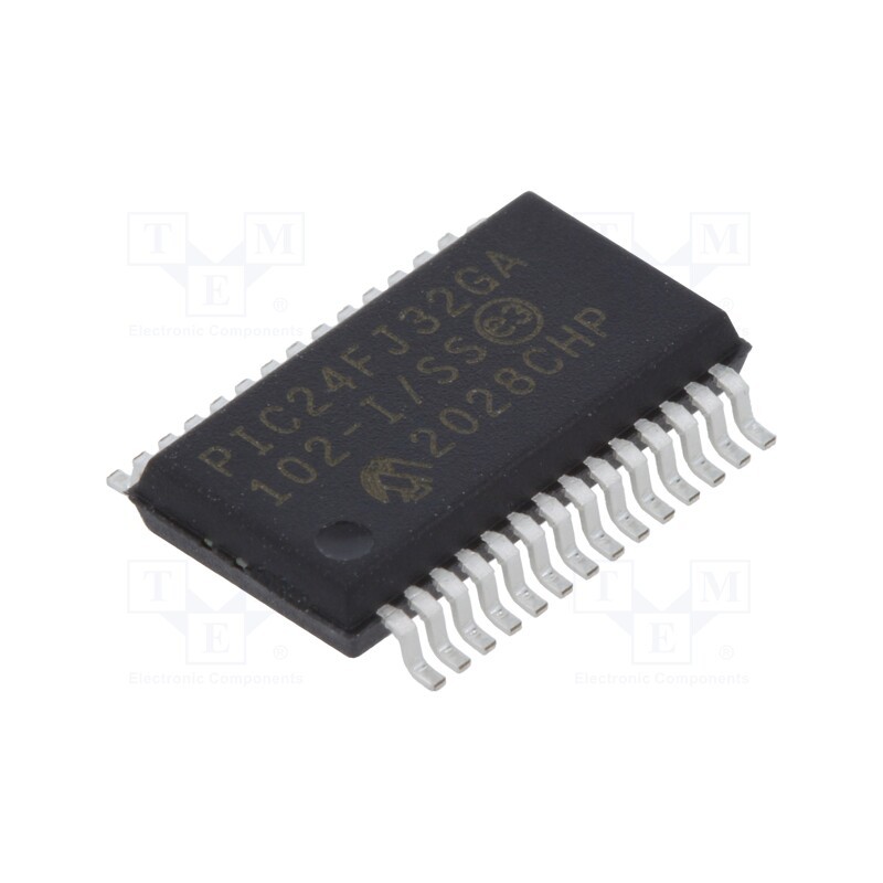 1 pcs x MICROCHIP TECHNOLOGY - PIC24FJ32GA102-I/SS - IC: PIC microcontroller, 32kB, 32MHz, SMD, SSOP28, PIC24, 8kBSRAM