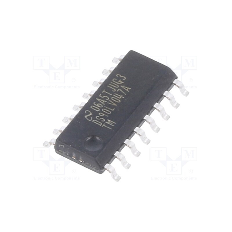 1 pcs x TEXAS INSTRUMENTS - DS90LV047ATM/NOPB - IC: interface, line driver, 400Mbps, 3÷3.6VDC, LVDS,TTL, SMD, SO16