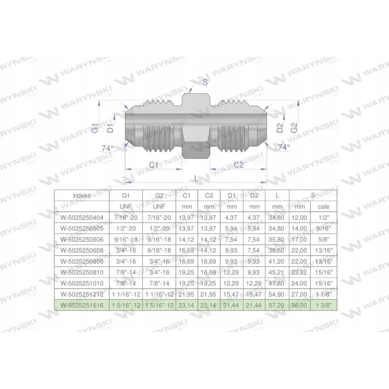 Inch hydraulic connector bb 1 5 16 unf j