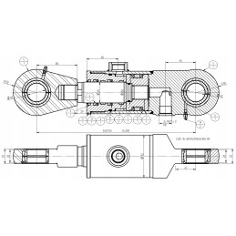 Cylinder actuator, hydr piston, 80x45, stroke 200
