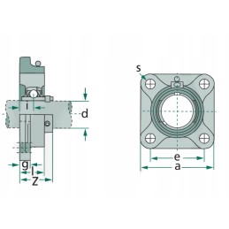 Bearing in a flange housing ucf 206 unit