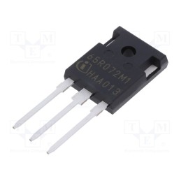 1 pcs x INFINEON TECHNOLOGIES - IMW65R072M1HXKSA1 - Transistor: N-MOSFET, SiC, unipolar, 650V, 18A, Idm: 69A, 96W, TO247