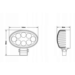 Work lamp 8 LED 24W 9 32V 1800lm halogen 4x4