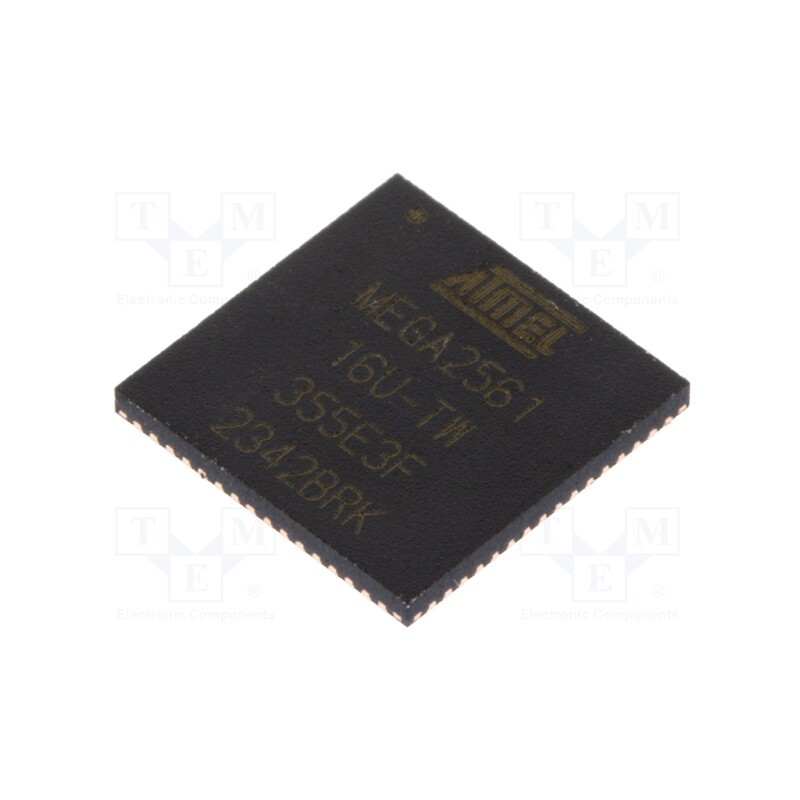 1 pcs x MICROCHIP TECHNOLOGY - ATMEGA2561-16MU - IC: AVR microcontroller, VQFN64, 1.8÷5.5VDC, Ext.inter: 17, Cmp: 1
