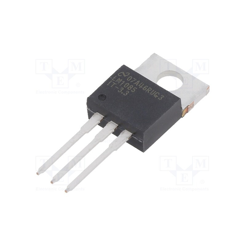 1 pcs x TEXAS INSTRUMENTS - LM1085IT-3.3/NOPB - IC: voltage regulator, LDO,fixed, 3.3V, 3A, TO220-3, THT, , ±4%
