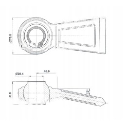 Lower pull rod head for welding to c 360 466500