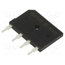 1 pcs x SHINDENGEN - D15XB60-7101 - Bridge rectifier: single-phase, Urmax: 600V, If: 15A, Ifsm: 200A