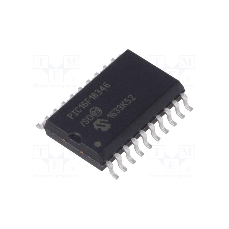 1 pcs x MICROCHIP TECHNOLOGY - PIC16F18346-I/SO - IC: PIC microcontroller, 28kB, 32MHz, 2.3÷5.5VDC, SMD, SO20, PIC16