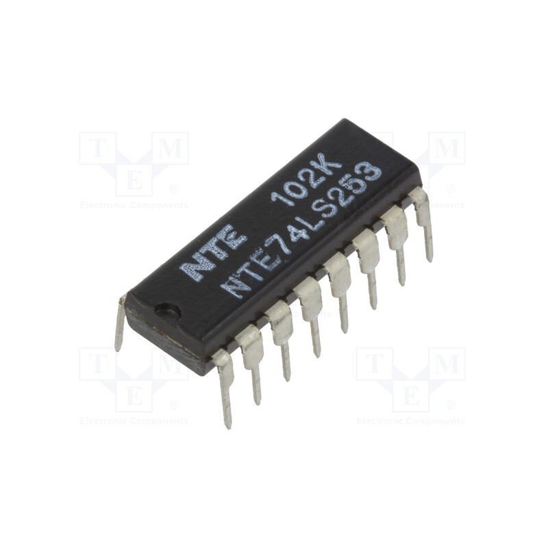 1 pcs x NTE Electronics - NTE74LS253 - IC: digital, 4 to 1 line,multiplexer,data selector, Ch: 2, DIP16