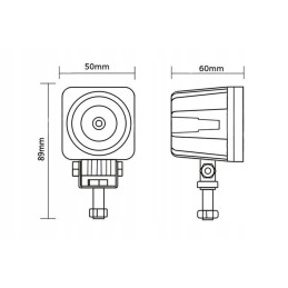 LED work lamp 1x10w square 750 lumens
