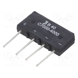 1 pcs x DIOTEC SEMICONDUCTOR - B40C7000A - Bridge rectifier: single-phase, Urmax: 80V, If: 7A, Ifsm: 150A, flat