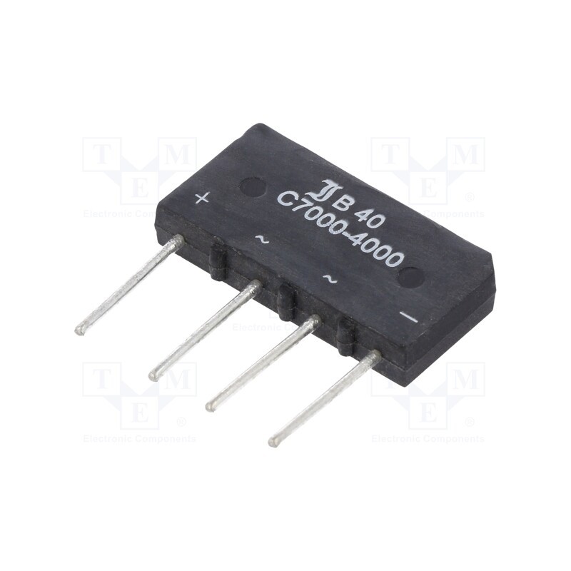 1 pcs x DIOTEC SEMICONDUCTOR - B40C7000A - Bridge rectifier: single-phase, Urmax: 80V, If: 7A, Ifsm: 150A, flat