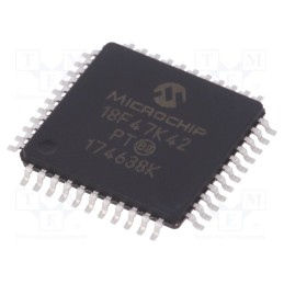 1 pcs x MICROCHIP TECHNOLOGY - PIC18F47K42-I/PT - IC: PIC microcontroller, 128kB, 64MHz, I2C x2,LIN,SPI,UART x2