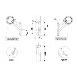 Left marker lamp 2 LED 12v 24v horpol