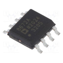1 pcs x Analog Devices - AD8672ARZ - IC: operational amplifier, 10MHz, Ch: 2, SO8, ±5÷18VDC,10÷36VDC