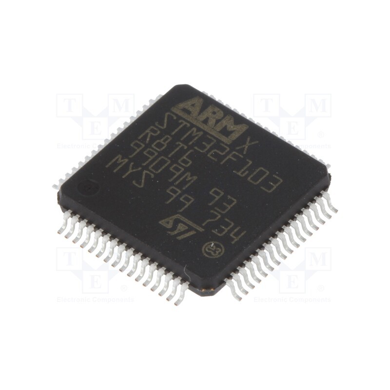 1 pcs x STMicroelectronics - STM32F103R8T6 - IC: ARM microcontroller, 72MHz, LQFP64, 2÷3.6VDC, 16bit timers: 4