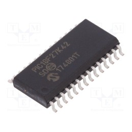 1 pcs x MICROCHIP TECHNOLOGY - PIC18F27K42-I/SO - IC: PIC microcontroller, 128kB, 64MHz, I2C x2,LIN,SPI,UART x2