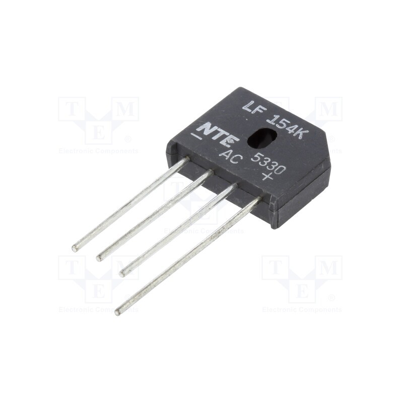 1 pcs x NTE Electronics - NTE5330 - Bridge rectifier: single-phase, Urmax: 600V, If: 6A, Ifsm: 250A