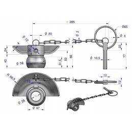 Ball with collar, hardened, category 2 2 56x28 Warynsk