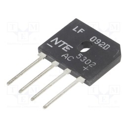 1 pcs x NTE Electronics - NTE5302 - Bridge rectifier: single-phase, Urmax: 800V, If: 8A, Ifsm: 200A
