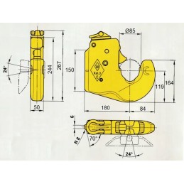 Hook connecting the lower link, category 4