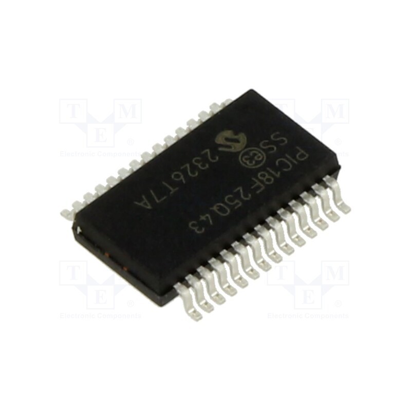 1 pcs x MICROCHIP TECHNOLOGY - PIC18F25Q43-I/SS - IC: PIC microcontroller, 64MHz, 1.8÷5.5VDC, SMD, SSOP28, PIC18
