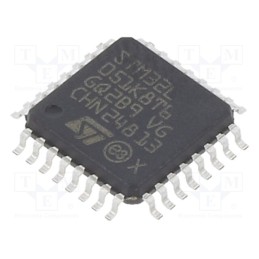 1 pcs x STMicroelectronics - STM32L051K8T6 - IC: ARM microcontroller, 32MHz, LQFP32, 1.65÷3.6VDC, -40÷85°C