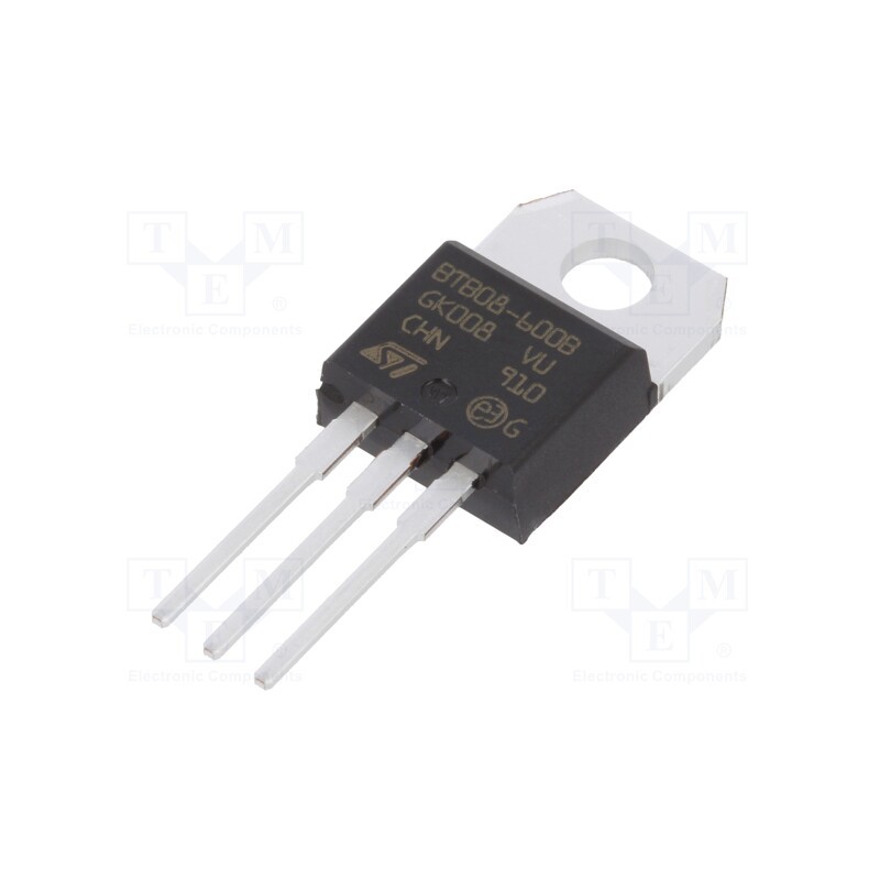 1 pcs x STMicroelectronics - BTB08-600BRG - Triac, 600V, 8A, TO220AB, Igt: 50mA