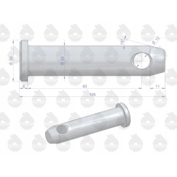 Pin connecting the attachment with the lower hook of the mf ursu