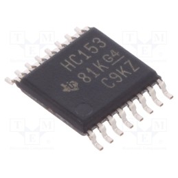 1 pcs x TEXAS INSTRUMENTS - SN74HC153PW - IC: digital, 4 to 1 line,multiplexer,data selector, SMD, TSSOP16