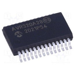 1 pcs x MICROCHIP TECHNOLOGY - AVR32DA28-I/SS - IC: AVR microcontroller, SSOP28, 1.8÷5.5VDC, Cmp: 3, AVR32, AVR-DA