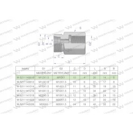 Metric hydraulic differential bush AB M12x1