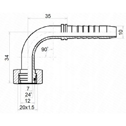Dkol 90 fitting dn10 1 2sn m20x1 5 x10 hydrolider