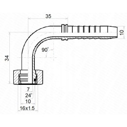 Dkol 90 clamping dn10 1 2sn m16x1 5 x10 hydrolider