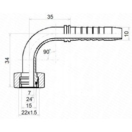 Dkol 90 fitting dn10 1 2sn m22x1 5 x10 hydrolider
