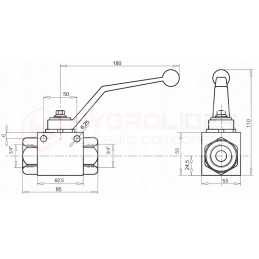 Hydraulic manual ball valve 2 2 3 4 100l
