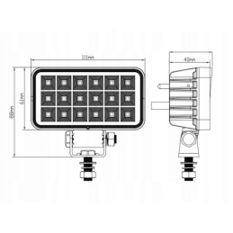 Work lamp 18led flood switch 12 24v 2008lm