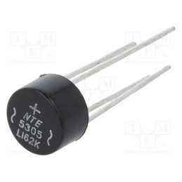 1 pcs x NTE Electronics - NTE5305 - Bridge rectifier: single-phase, Urmax: 600V, If: 1.5A, Ifsm: 50A