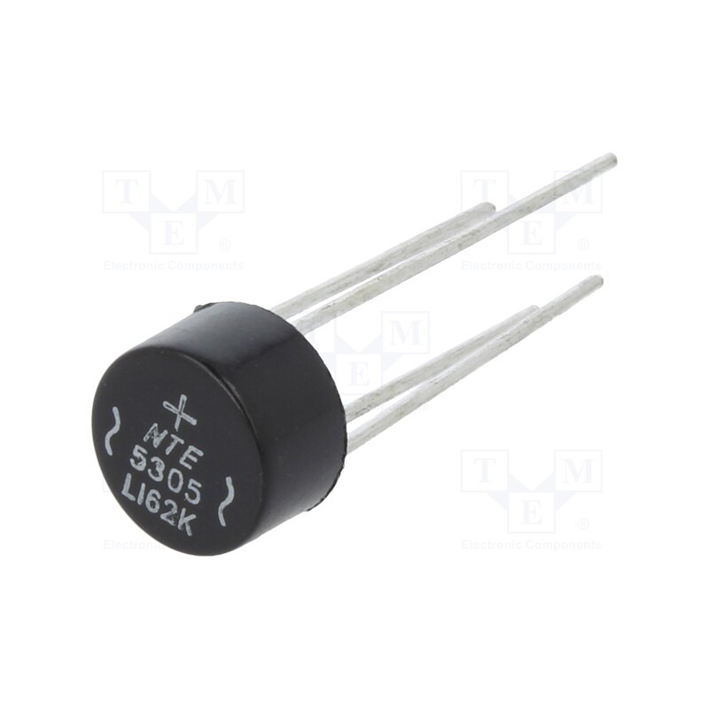 1 pcs x NTE Electronics - NTE5305 - Bridge rectifier: single-phase, Urmax: 600V, If: 1.5A, Ifsm: 50A