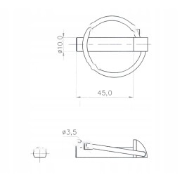 Agricultural pin fi 10 mm x 445 mm field beams