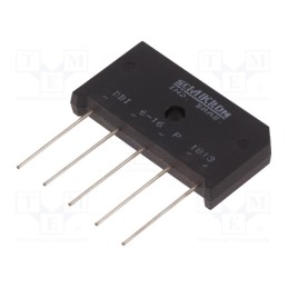 1 pcs x SEMIKRON DANFOSS - DBI 6-16 P 07641190 - Bridge rectifier: three-phase, Urmax: 1.6kV, If: 9A, Ifsm: 150A, THT